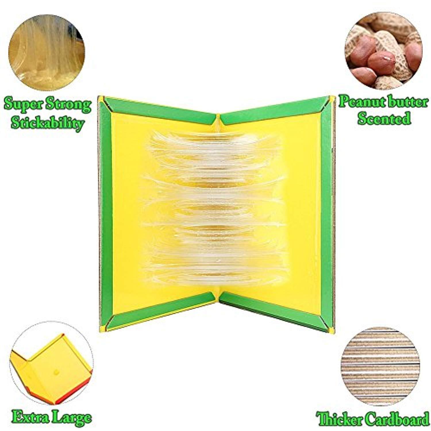 Mouse Glue Trap, 5 Pack Extra Large Rat Glue Traps, NEW VERSION Strongly Adhesive, Best Peanut Butter Scented Mouse Traps Glue Board for Mice & Rodent &Pests & Bug & Ant & Spider