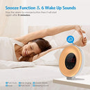 Sunrise Wake Up Light Digital Alarm Clock with 7 Natural Sounds Sunrise & Sunset Simulation, FM Radio, Touch Control, Snooze Function and USB Charger