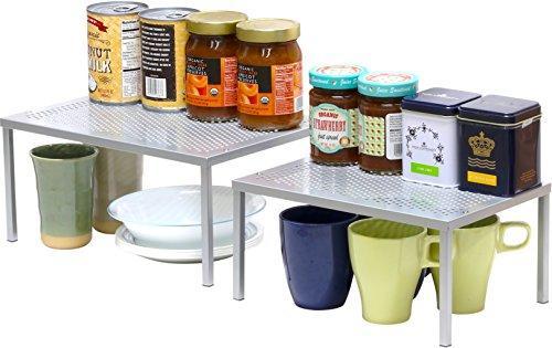 SimpleHouseware Expandable Stackable Kitchen Cabinet and Counter Shelf Organizer, Bronze