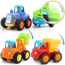 LUDILO Car Toy Trucks for 1-3 Year Old Toddler Toy Cars for 2 Year Old Boys Stinky and Dirty Toys Trucks for Boys Age 2 Small Construction Vehicles Toddler Cars Little People