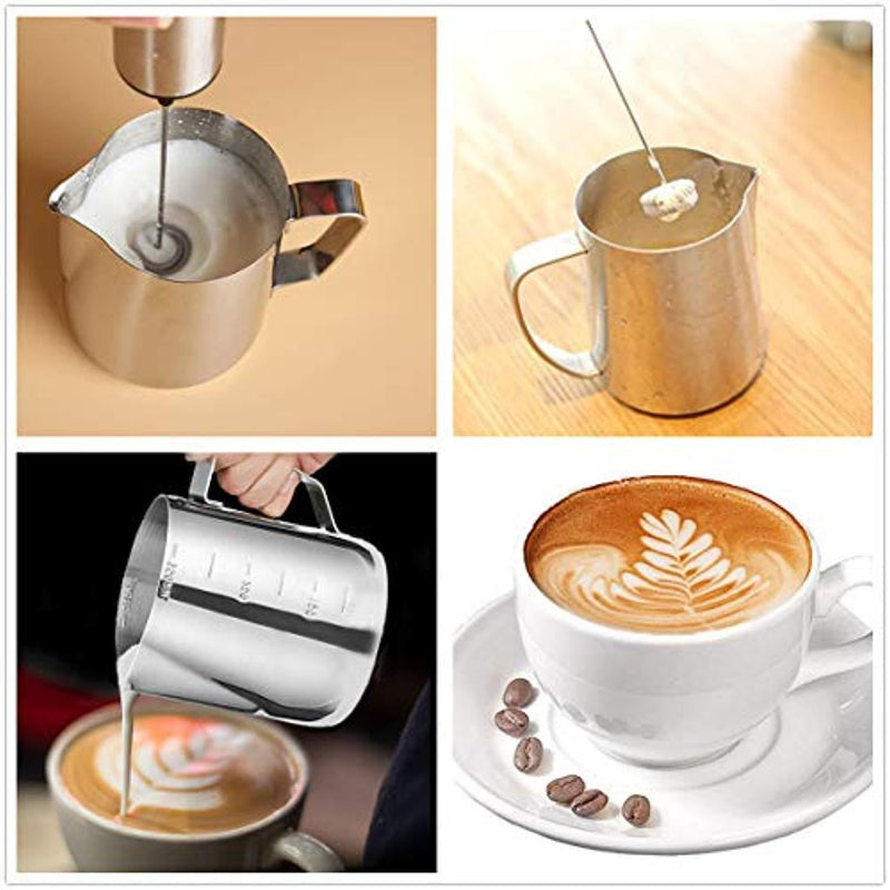 Milk Frother, Basecent Electric Milk Frother Handheld Milk Foamer For Coffee, Latte, Cappuccino, Matcha, Frappe/Automatic Stainless Steel Mini Drink Mixer Battery Operated Coffee Blender