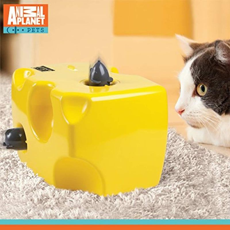 Holipet Automatic Peek-a-Boo Mouse & Cheese Interactive Toy for Cats, Features Built-In Auto Off Function, Pop Out Mice For Hours Of Entertainment, All Day Play W/Away Mode, Battery Operated