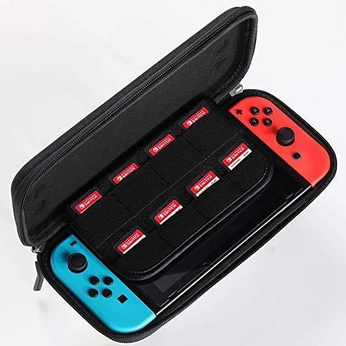 Nintendo Switch Case, VUP Switch Hard Cover Protective Travel Storage Shell for Nintendo Switch Console & Accessories with 18 Game Cartridges and Handle (Gray)