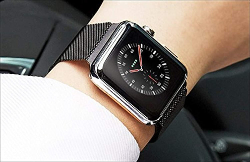 AdMaster Compatible Apple Watch Band 38mm 42mm, Stainless Steel Mesh Milanese Sport Wristband Loop with Apple Watch Screen Protector Compatible for iWatch Series 1/2/3