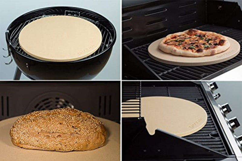 ROCKSHEAT 14.2"x 0.6" Round Cordierite Pizza Stone