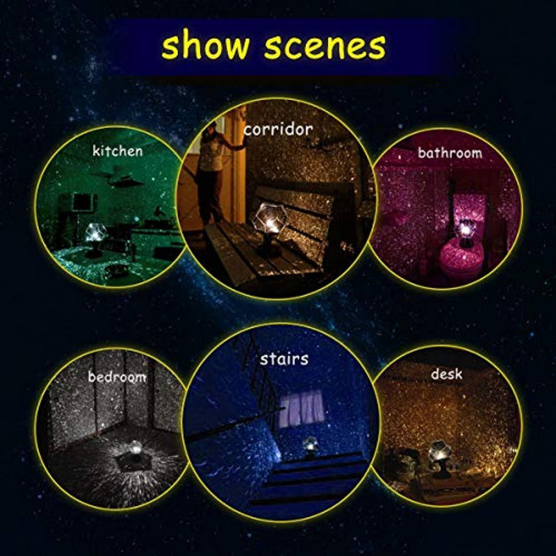 DIY Science Sky Projection Night Light Projector Lamp, Phantom Star Projector Night Lamp with 12 Romantic Constellation for Birthday, Party, Children's Day, Christmas, Anniversary