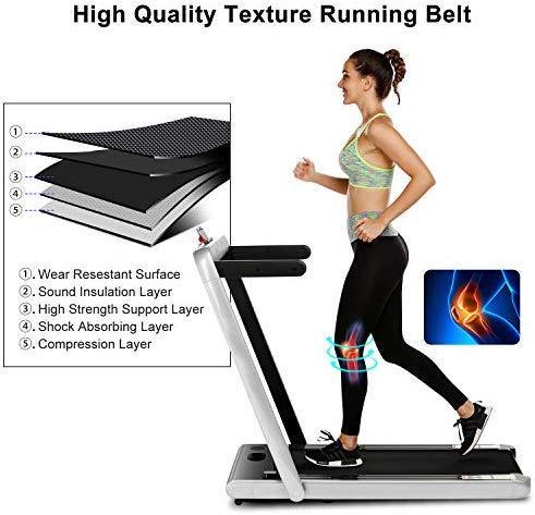 OppsDecor Under Desk Treadmill 2in1 Walking Running Machine Electric Treadmill Folding Pad Treadmill with Remote Control and Bluetooth Speaker for Home & Office Workout Indoor Exercise Machine