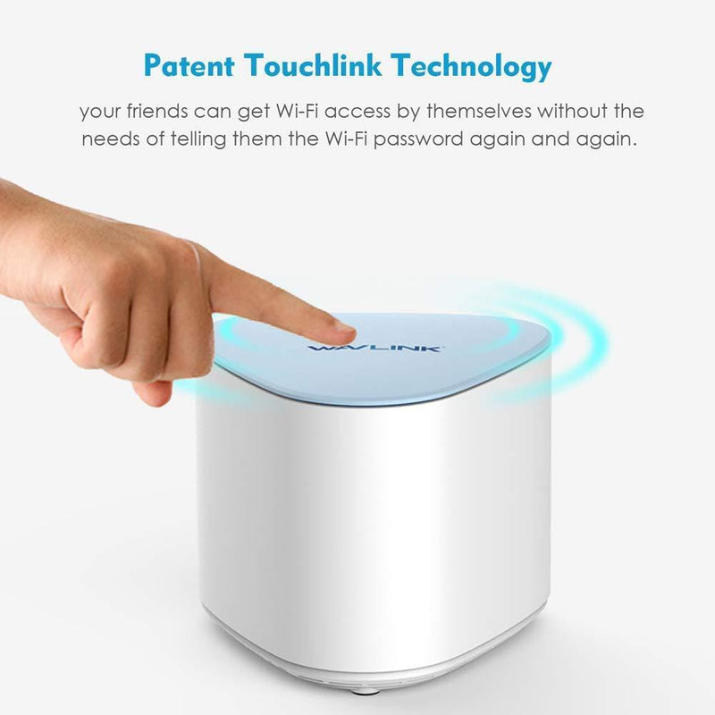 Wavlink WiFi Mesh System Router with Touchlink Halo Pro – AC2100 MU-MIMO Dual-Band Whole Home, Gigabit, Automatic Networking,Extender Kit and Easy Setup