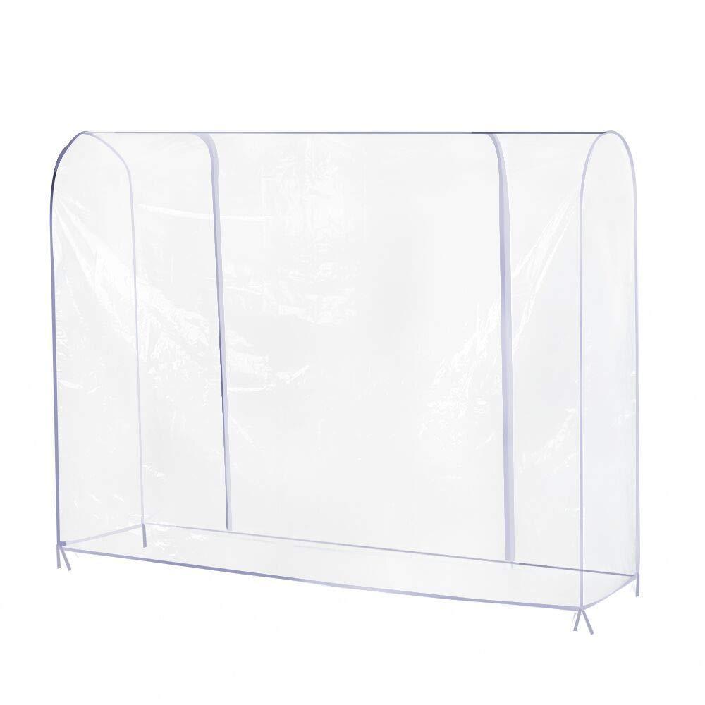 Growson Garment Rack Cover,6Ft Transparent Dust Clothes Cover with Double Full-Length Front Zippers, Cover for Clothing Hanging Rack