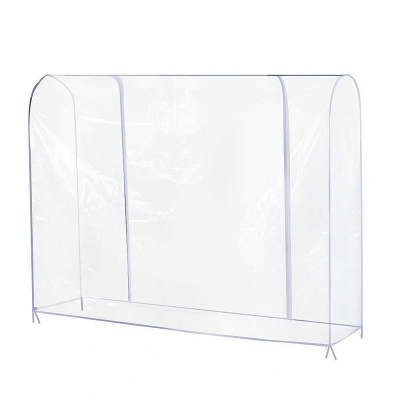 Growson Garment Rack Cover,6Ft Transparent Dust Clothes Cover with Double Full-Length Front Zippers, Cover for Clothing Hanging Rack