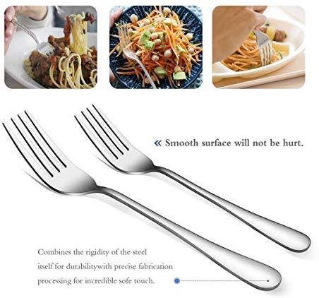 KaryHome 24 Piece Silverware Teivio  Set, Flatware Utensils Set Mirror Polished, Dishwasher Safe Service for 4, Include Knife/Fork/Spoon/Steak Knife/Wire Mesh Steel Cutlery Holder Storage Trays (Silver)
