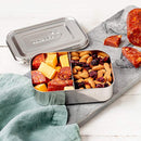 LunchBots Small Snack Packer Stainless Steel Container - Mini Food Container with 2 Compartments for Fruits, Vegetables and Finger Foods - Eco-Friendly, Dishwasher Safe and Durable