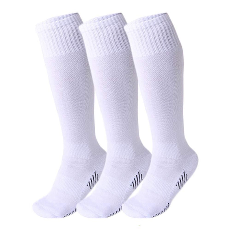 Kids Knee High Long Soccer Socks Cotton Compression Sport Team Socks 3/4 Pack