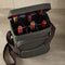 Wine Enthusiast 6-Bottle Wine Bag - Waxed Canvas Weekend Wine Carrier, Forest Green