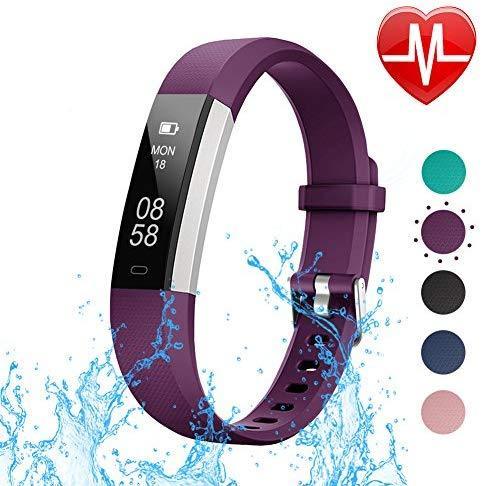 LETSCOM Fitness Tracker with Heart Rate Monitor, Slim Sports Activity Tracker Watch, Waterproof Pedometer Watch with Sleep Monitor, Step Tracker for Kids, Women, and Men