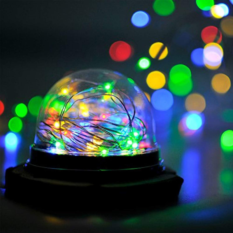 [Remote & Timer] 33FT/10M Colorful Battery Operated Fairy Lights with Remote Control, Sliver Wire String Lights for Outdoor, Indoor, Wedding, Christmas or Backyard 8 Modes (Multi-Color)
