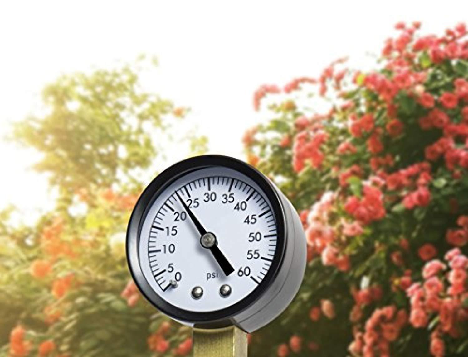 Aquatix Pro Pool Filter Pressure Gauge - Premium Spa/Pool/Aquarium Water Pressure Gauge, 2" Dial, 0-60 Psi, Bottom Mount 1/4", Compatible with Most Brands Such as Hayward, Pentair & Jandy