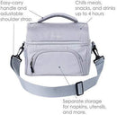 Bentgo Lunch Bag (Gray) - Insulated Lunch Tote for Work and School with Top and Main Compartments, 2-Way Zipper, Adjustable Strap, and Front Pocket - Fits All Bentgo Lunch Boxes and Other Containers