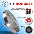 SparkPod Shower Head - High Pressure Rain - Luxury Modern Chrome Look - Easy Tool Free Installation - The Perfect Adjustable Replacement For Your Bathroom Shower Heads