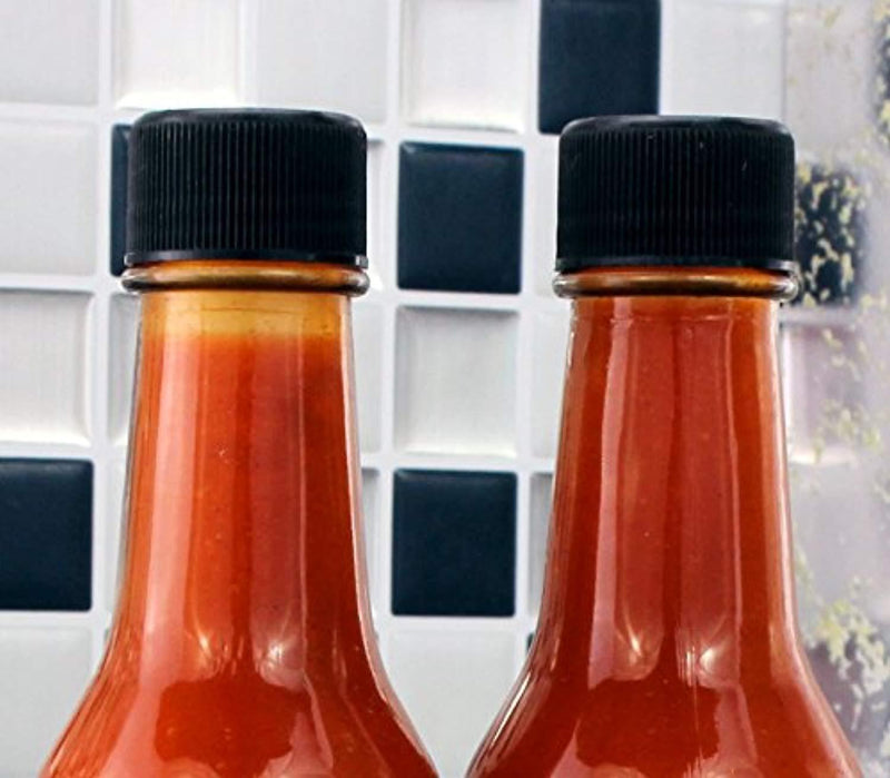 5oz Empty Hot Sauce Woozy Bottles (12 Complete Bottles) Complete Set of Dasher Bottles with Shrink Sleeve, Bottle, Cap, Dripper Insert (12 Pack)