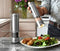 Battery operated Salt and Pepper Grinder set - 2 Electric pepper mill grinders - Stainless Steel - Carry Stand - LED light - Adjustable Coarseness - Automatic salt n pepper shakers by Culinary Wizards