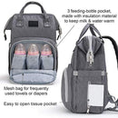 Backpack Diaper Bag Upsimples Waterproof Maternity Diaper Backpack Nappy Bag with Changing Pad and Stroller Straps for Travelling with Baby(Gray)