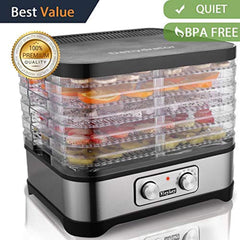 Septree Food Dehydrator Machine, Jerky Dehydrators with Five Tray, Knob Button