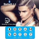 Bluetooth Retractable Headphones, Wireless Earbuds Neckband Headset Noise Cancelling Stereo Earphones with Mic (15 Hours Play Time, Black)