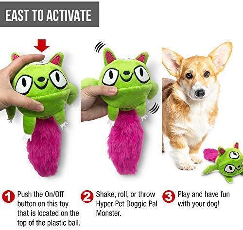 Hyper Pet Doggie Tail Interactive Plush Dog Toys(Wiggles, Vibrates, and Barks – Dog Toys for Boredom and Stimulating Play,Color Varies)