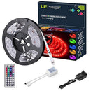 LE RGB LED Light Strip Kit, Color Changing 12V LED Tape Light, 150 Units 5050 LEDs, Non-Waterproof, Remote Controller and Power Adaptor Included, Pack of 16.4ft/5m