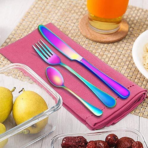 KaryHome  24-Piece Silverware  Set, Flatware Set Mirror Polished, Dishwasher Safe Service for 4, Include Knife/Fork/Spoon with Bamboo 5-Compartment Silverware Drawer Organizer Box