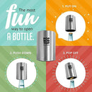 PoptheTop Automatic Beer Bottle Opener : (Stainless) - Great gift - Bottle cap collector best find! Push down & bottle caps pops off. No bending or damage to caps.