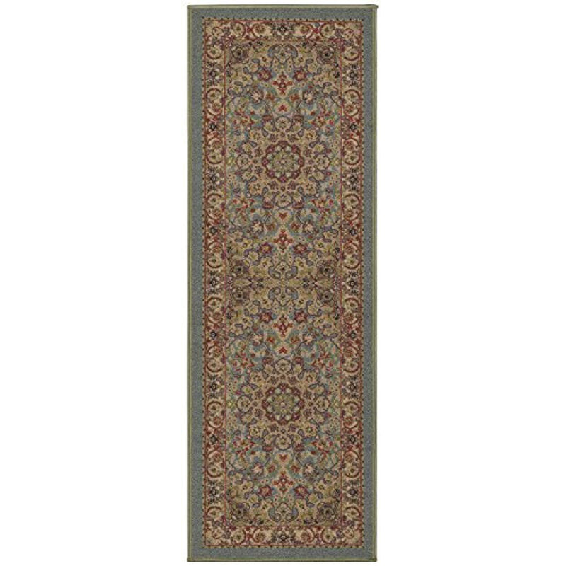 Sweet Home Stores Medallion Design Non-Slip Rubber Backing Runner Rug, 2'2" X 6'0", Seafoam