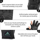MANO Neoprene Fishing Gloves for Men and Women 2 Cut Fingers Flexible Great for Photography Fly Fishing Ice Fishing Running Touchscreen Texting Hiking Jogging Cycling Walking