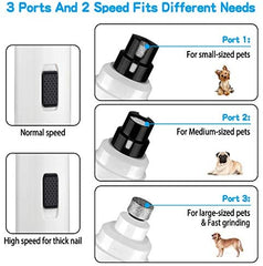 Casfuy Dog Nail Grinder Upgraded - Professional 2-Speed Electric Rechargeable Pet Nail Trimmer Painless Paws Grooming & Smoothing for Small Medium Large Dogs & Cats
