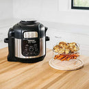 Ninja Foodi 7-in-1 Programmable Pressure Fryer, Slow Multi Cooker with TenderCrisp Technology, 5 Pot, 3-qt. Air Fry Basket (OP101), 5-Quart, Black/Gray