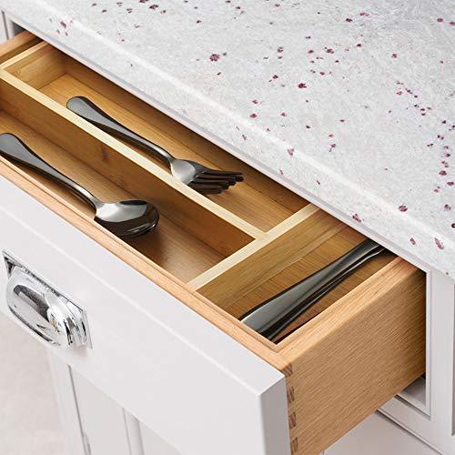 KaryHome  24-Piece Silverware  Set, Flatware Set Mirror Polished, Dishwasher Safe Service for 4, Include Knife/Fork/Spoon with Bamboo 5-Compartment Silverware Drawer Organizer Box