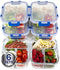 [LIFETIME LIDS 6 PACK] LARGE Premium 6 Sets 3 Compartment Glass Meal Prep Containers 3 Compartment with Snap Locking Lids, BPA-Free, Microwave, Oven, Freezer, Dishwasher Safe (4.5 Cup, 36 Oz,)
