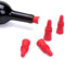 OHMAXHO Wine Stoppers (Set of 5), Silicone Wine Bottle stopper and Beverage Bottle Stoppers, Red