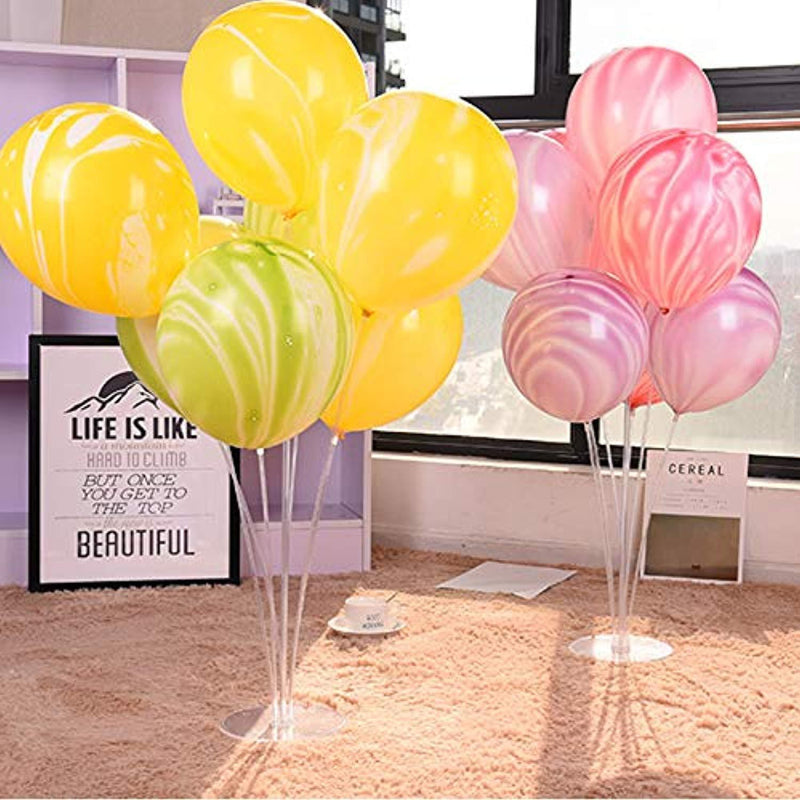 BASENOR Balloon Stand 4 Set Balloon Column Stand Kit Base and Pole, Desktop Holder Balloon Tower Decoration for Christmas Birthday Party Wedding Party Event Decorations