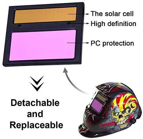 Tekware Welding Helmet 4C Lens Technology Solar Power Auto Darkening Hood True Color LCD Welder Mask Ultra Large Viewing Area Breathable Grinding Helmets with Adjustable Shade Range