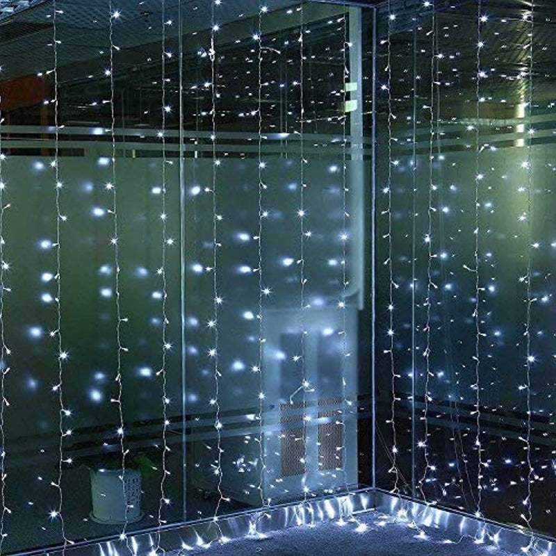 LIGHTESS 300 LED String Fairy Light Outdoor/Indoor Curtain Light for Holiday Decoration (Cold White)