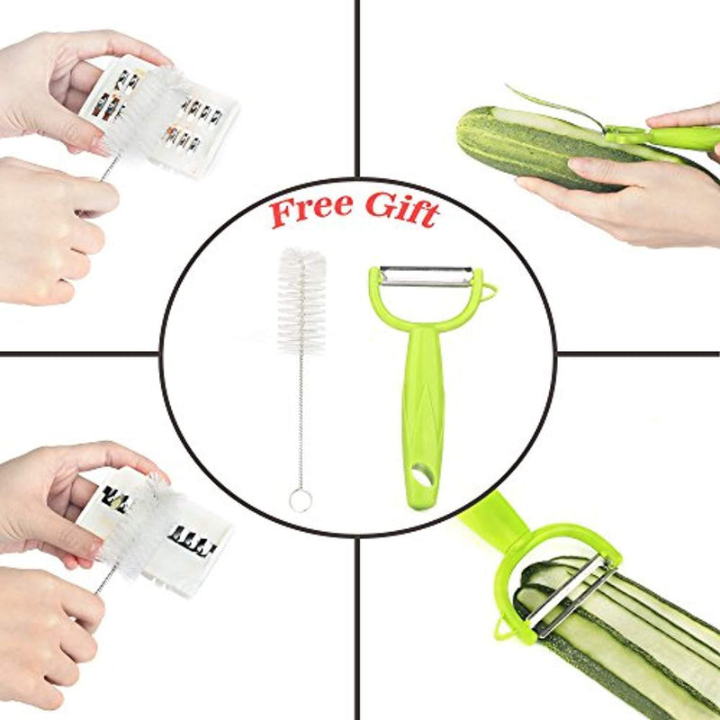 Mandoline Slicer Veggie Chopper, Coolife Multi-Function Pro Vegetable Chopper Onion Potato & Chopper 5 Interchangeable Blade Food Cutter Chopper Slicer Dicer Potato Peeler Spiralizer Vegetable Cutter