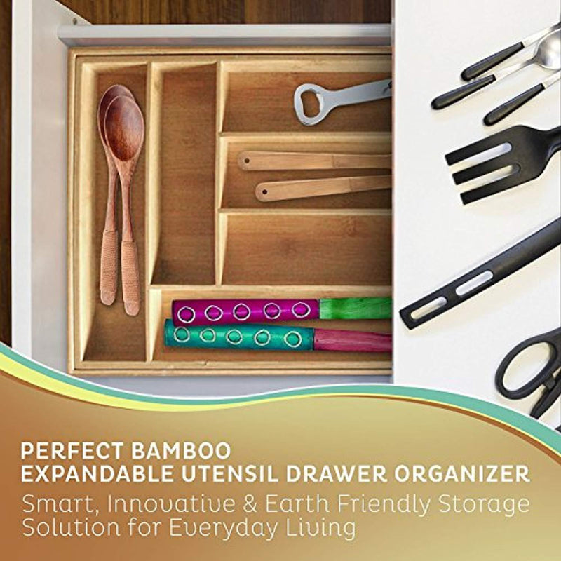 Kitchen Lovers Bamboo Expandable Utensil Organizer