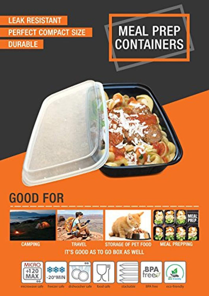 1 Compartment Meal Prep Containers by Charulyza- 15 pack- 32 oz Premium Lunch Containers, Food Storage Bento Box, BPA free, Leak Resistant, Reusable, Stackable, Freezer Safe, Recyclable & Microwavable
