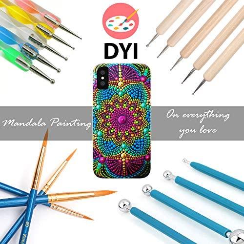MILTECH 3HCRT 38PCS Mandala Dotting Tools for Painting Rocks, Stone Painting Mandala Dotting, Dotting Tools for Painting Mandalas, Rock Supplies Dotting with Stencils Template and Clay Sculpting Tools