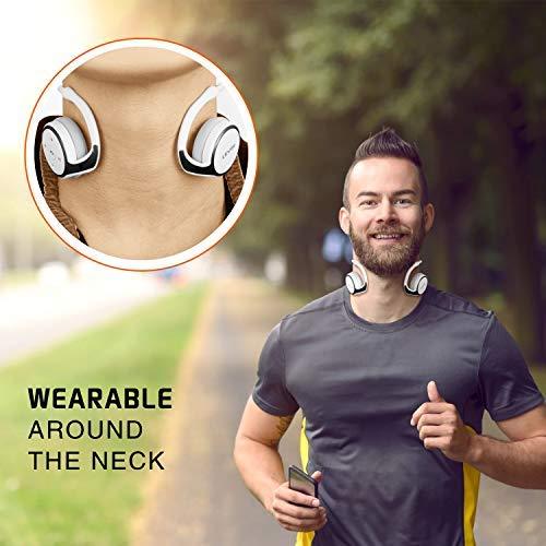 Small Bluetooth Headphones Behind The Head, Sports Wireless Headset with Built in Microphone and Crystal-Clear Sound, Fold-able and Carried in The Purse, and 12-Hour Battery Life, Blue