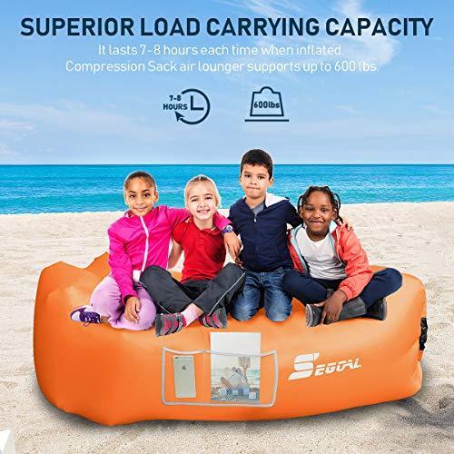 Inflatable Lounger Air Sofa Pouch Inflatable Couch Air Chair Hammock with Pillow Portable Waterproof Anti-Air Leaking for Outdoor Camping Hiking Travel Pool Beach Picnic Backyard Lakeside Christmas