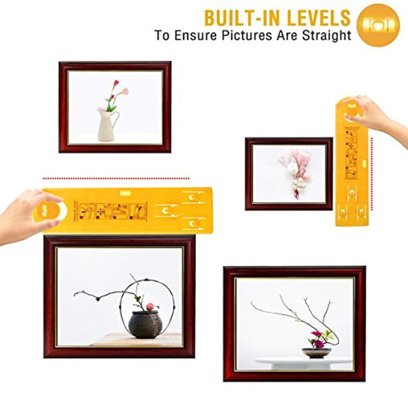 Picture Hanging Tools, Picture Hanger Vertical and Horizontal Levels Frame Hanging Tool, Picture Ruler, Easy Frame Tool for Marking Position and Measuring the Suspension and Horizontal Wall of Roof