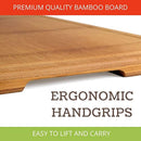 Natural Extra Large Bamboo Cutting Board with Drip Groove & Hand Grips, Healthy Organic Single Piece - Glue Free Chopping Board. XL 18X12 - Best Cutting Board for Kitchen. A Perfect Serving Tray. by Eco Woodware